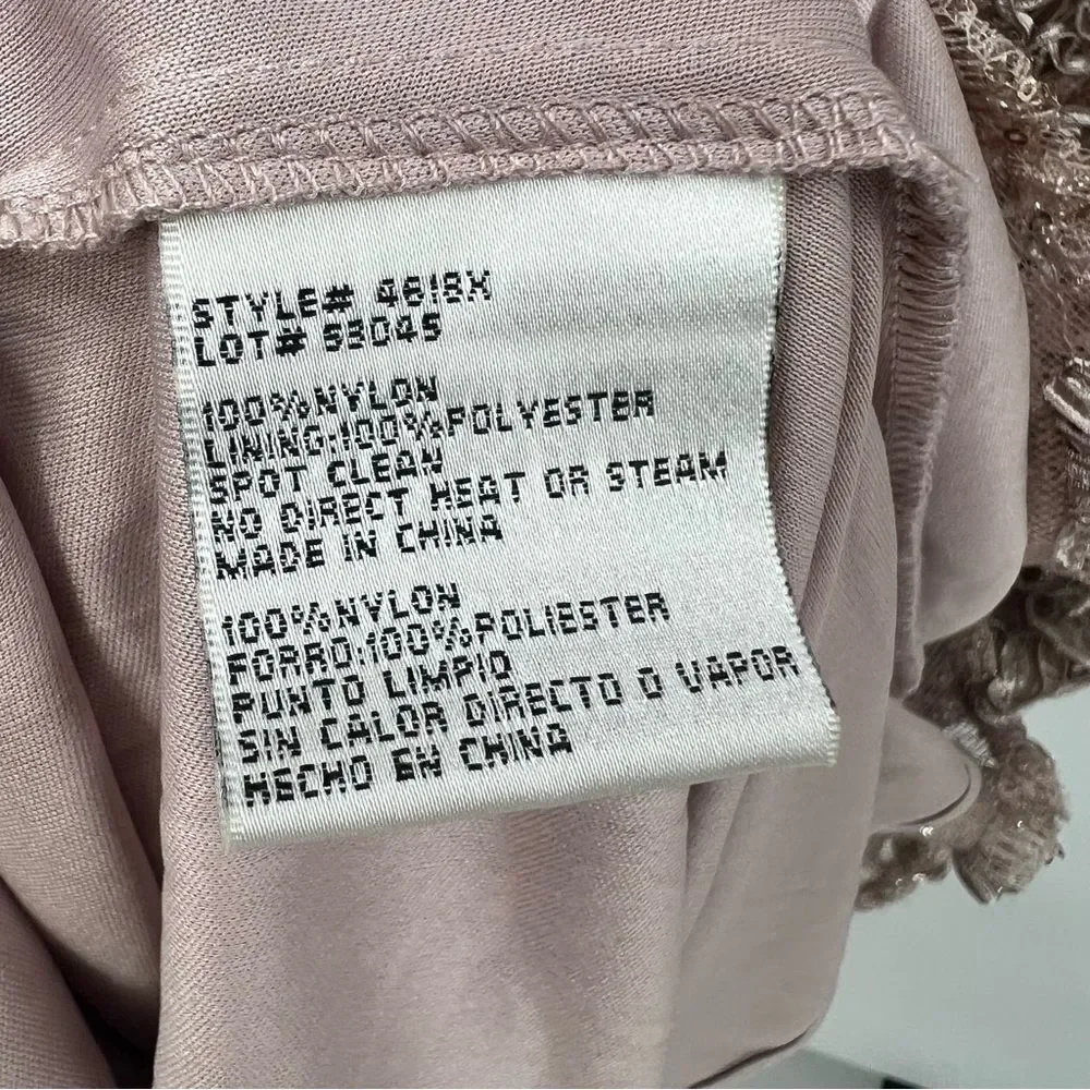 Xscape Off-Shoulder Lace Embellished Gown in Dusty Mauve - Picture 7 of 9